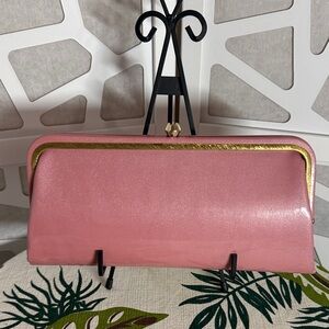 Vintage Pink Clutch with Gold Accents
